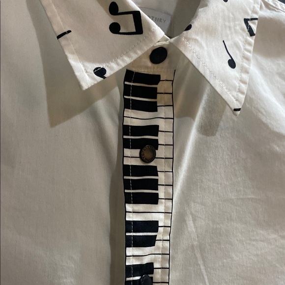 Stella McCartney Kids Piano Musical Note White Boys Dress Shirt size 10 - Picture 14 of 14